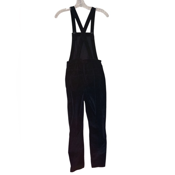 Madewell Velvet Skinny Overalls Size XS Black Holiday Winter Fall Dark A… - Picture 1 of 8